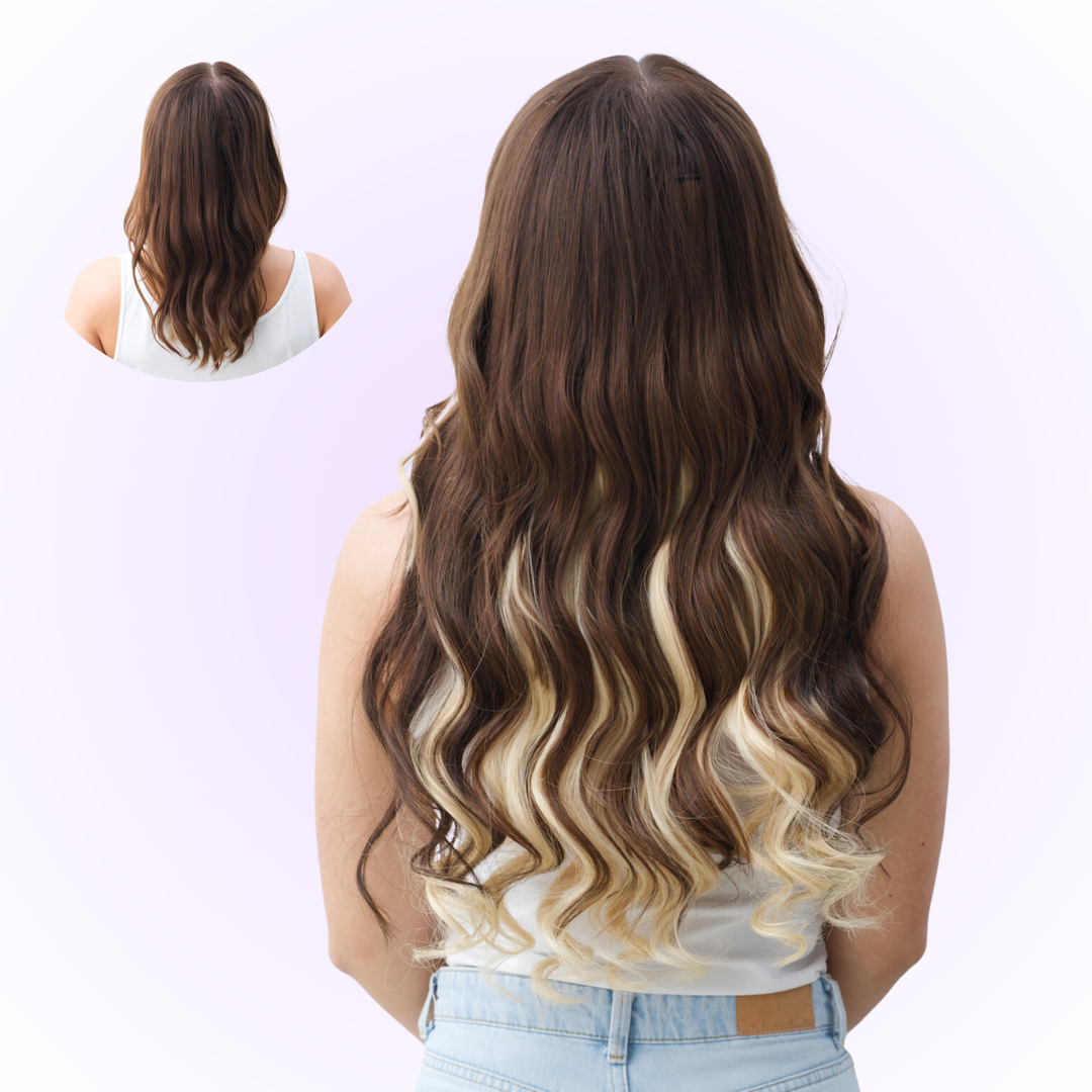 2 Pieces Clip-In Extensions-Wavy